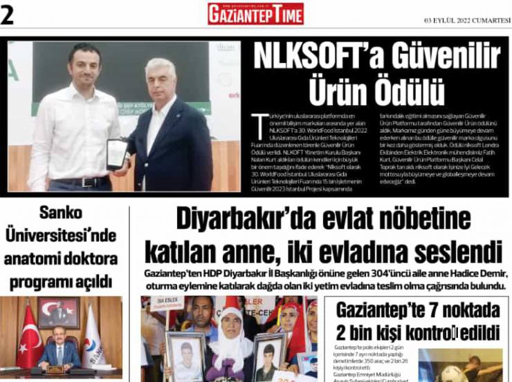 We were featured in Gaziantep Time Newspaper with the title of 