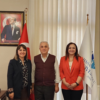 We visited the Dean of HKU Faculty of Economics and Administrative Sciences Mazlum Çelik in his office
