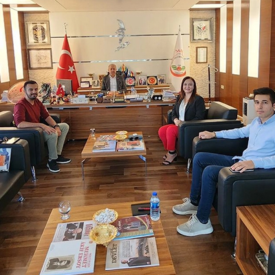 We visited the Mayor of Oğuzeli, Mr. Mehmet Sait Kılıç in his office. We visited the Mayor of Oğuzeli, Mr. Mehmet Sait Kılıç in his office.