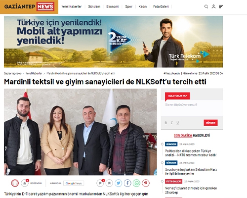 We were featured in Gaziantepnews Newspaper with the title 